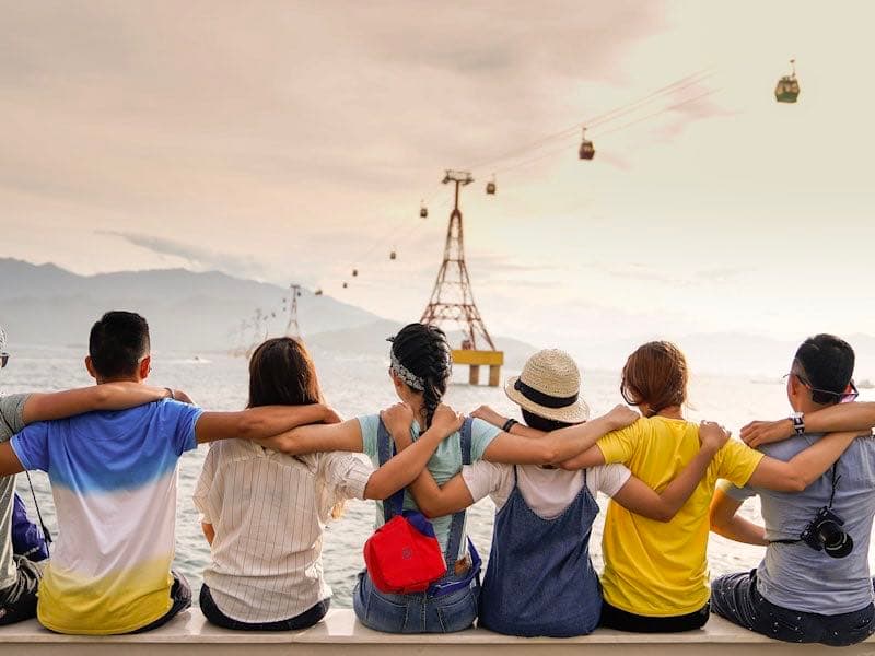 Friends meeting for group activities